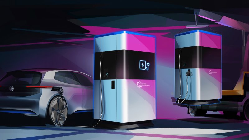 Volkswagen powering up for EV onslaught with preview of 360-kWh mobile quick chargers