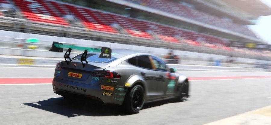 First Electric GT championship Tesla hits the track in Spain