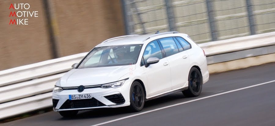 New VW Golf R Wagon Spied Carving Nurburgring Corners Like A Boss