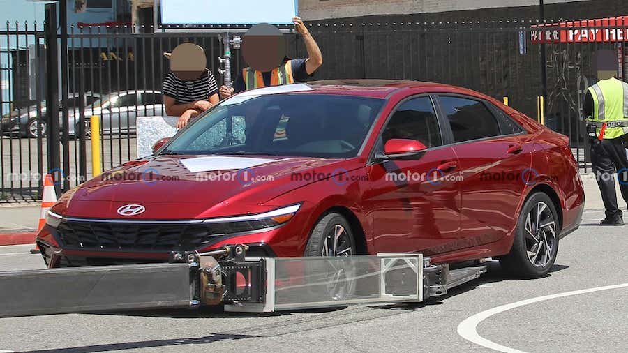 2024 Hyundai Elantra Spied Showing Its Refreshed Face In LA