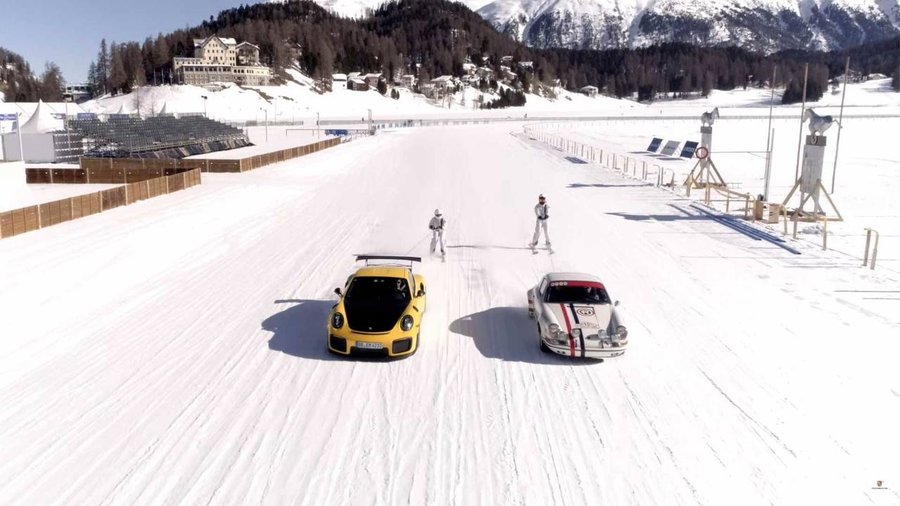 See A Porsche 911s And Gt2 Rs Perform Ice Ballet On Frozen Lake