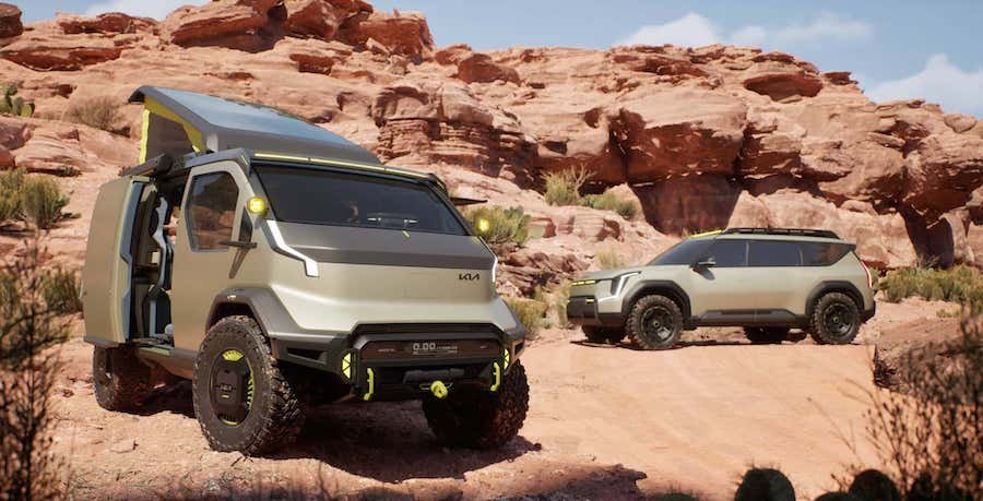 Kia's Off-Road Van And EV9 Are The Perfect Electric Escape