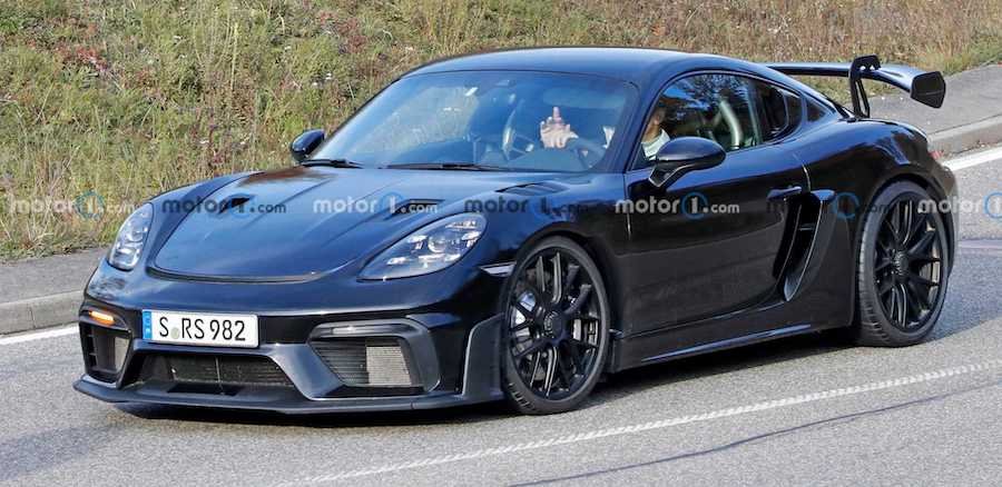 Porsche Cayman GT4 RS Spied Totally Free Of Camouflage Ahead Of Debut
