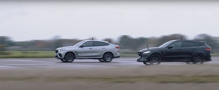 BMW X6 M Shows Tuned 666-HP Jaguar F-Pace Who's The Boss In A Drag Race