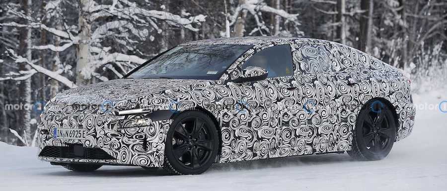 Audi A6 E-Tron Spied Showing Production Lights In Winter Testing