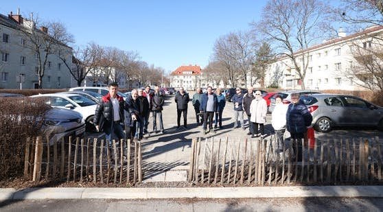 Streit um Parkplatz-Trampelpfad in Gemeindebau